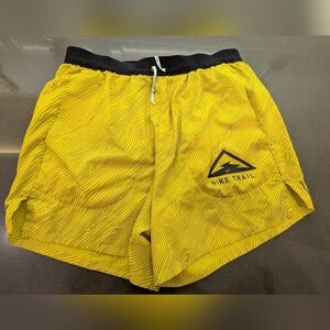 Nike Stride Trail Drift Yellow Running Shorts Liner Removed